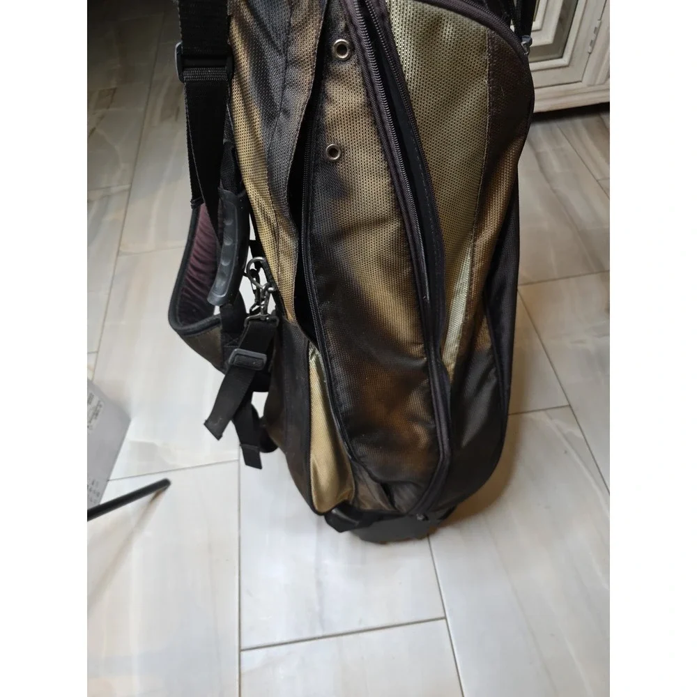 Knight Golf Bag 6-Way Divider Cart Carry Black Padded Shoulder Strap ⛳ Rain Hood